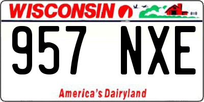 WI license plate 957NXE
