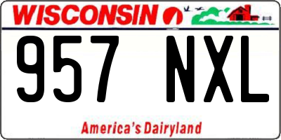 WI license plate 957NXL