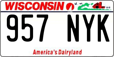 WI license plate 957NYK