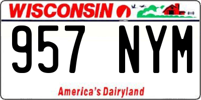 WI license plate 957NYM