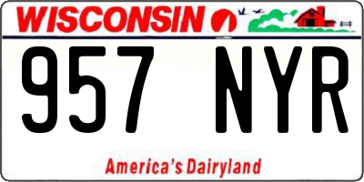 WI license plate 957NYR