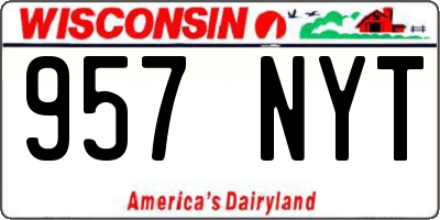 WI license plate 957NYT