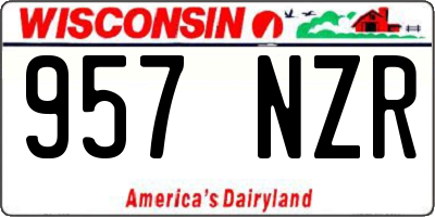 WI license plate 957NZR