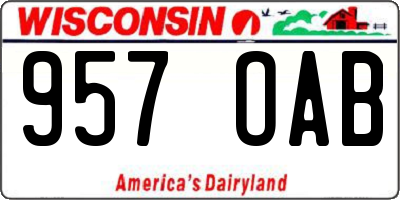WI license plate 957OAB