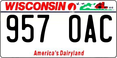 WI license plate 957OAC