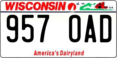 WI license plate 957OAD