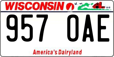 WI license plate 957OAE