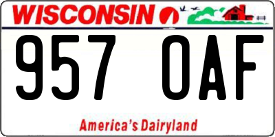 WI license plate 957OAF