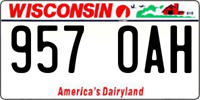 WI license plate 957OAH