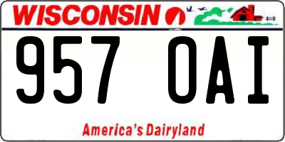WI license plate 957OAI