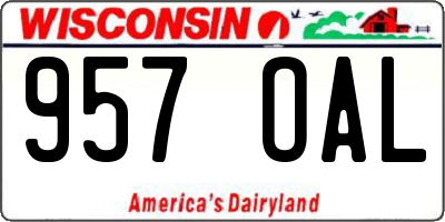 WI license plate 957OAL