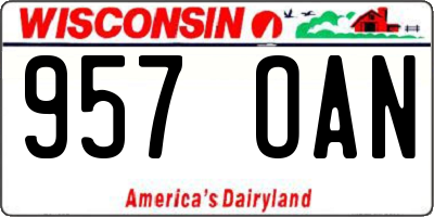WI license plate 957OAN