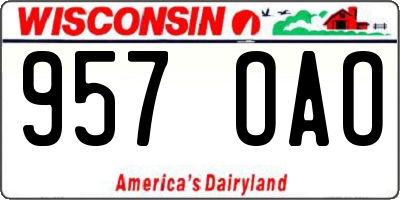 WI license plate 957OAO