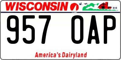 WI license plate 957OAP
