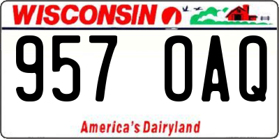 WI license plate 957OAQ