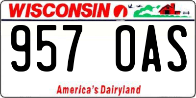 WI license plate 957OAS