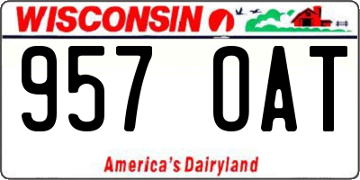 WI license plate 957OAT