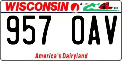 WI license plate 957OAV
