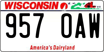 WI license plate 957OAW