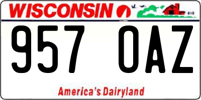 WI license plate 957OAZ