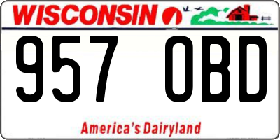 WI license plate 957OBD