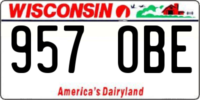 WI license plate 957OBE