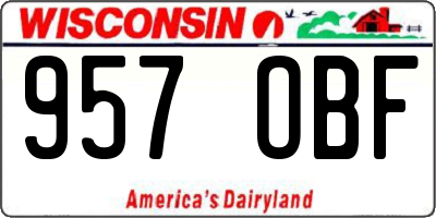 WI license plate 957OBF