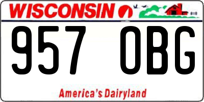 WI license plate 957OBG