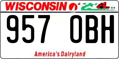 WI license plate 957OBH
