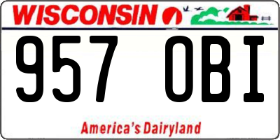 WI license plate 957OBI