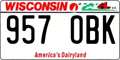 WI license plate 957OBK