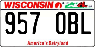WI license plate 957OBL
