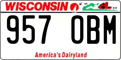 WI license plate 957OBM