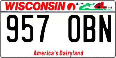 WI license plate 957OBN