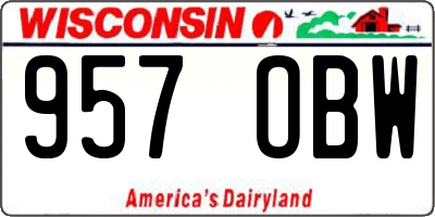 WI license plate 957OBW