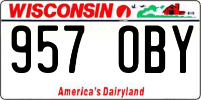 WI license plate 957OBY