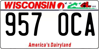 WI license plate 957OCA