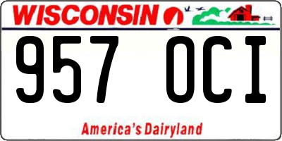 WI license plate 957OCI
