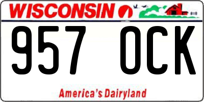WI license plate 957OCK