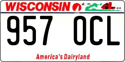 WI license plate 957OCL