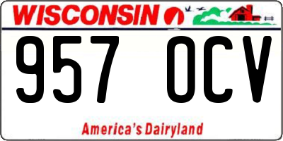 WI license plate 957OCV