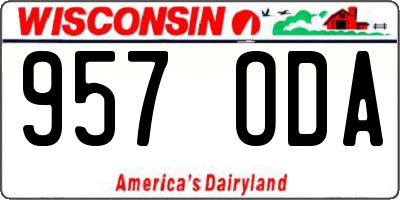 WI license plate 957ODA