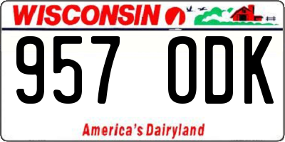 WI license plate 957ODK