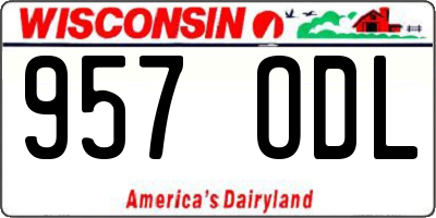 WI license plate 957ODL