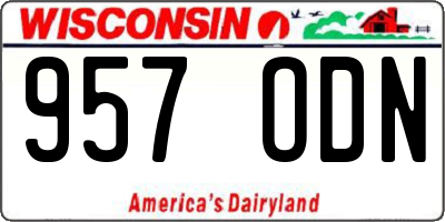 WI license plate 957ODN