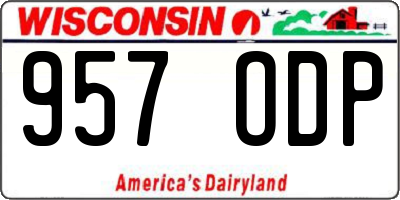 WI license plate 957ODP