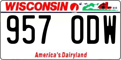 WI license plate 957ODW