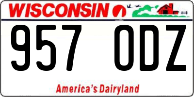 WI license plate 957ODZ