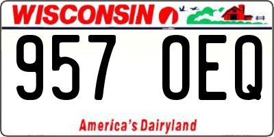 WI license plate 957OEQ