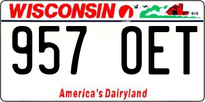 WI license plate 957OET